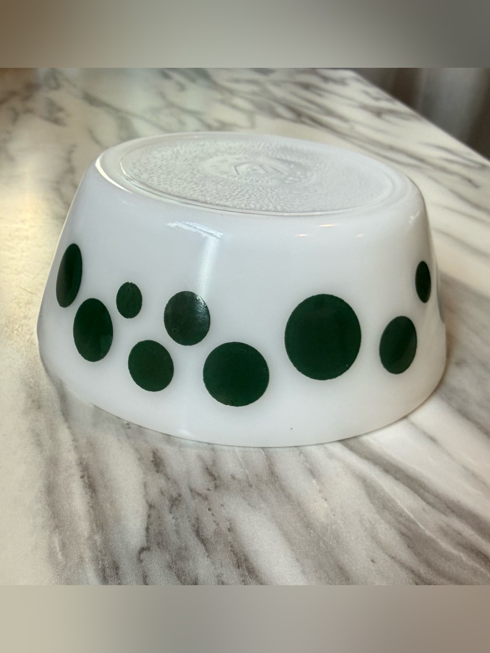 Federal Glass Green Polka Dot 5” x 2” Bowl